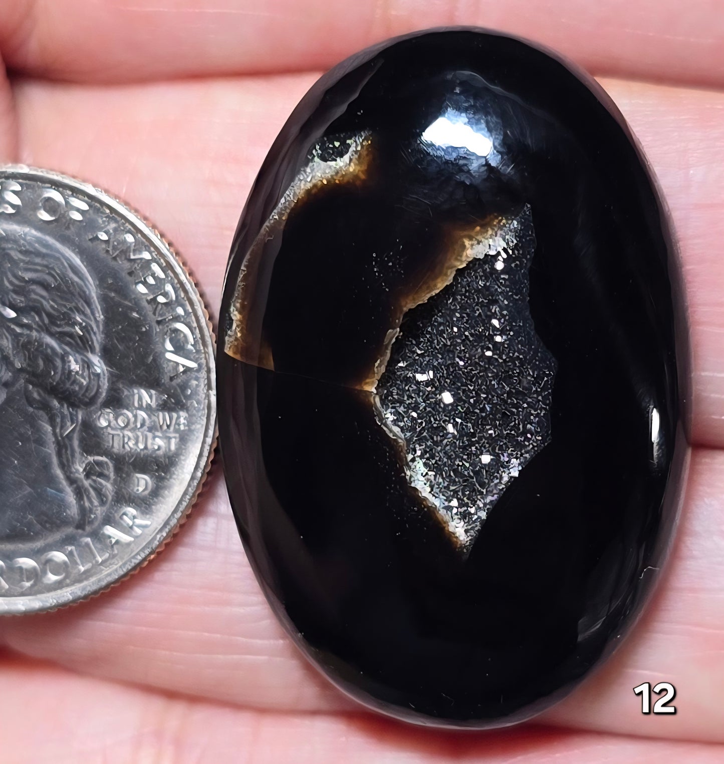 #12 Black Druzy Agate