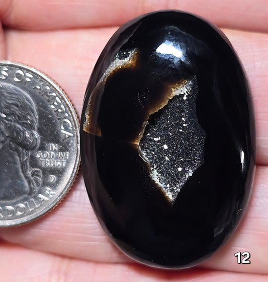 #12 Black Druzy Agate