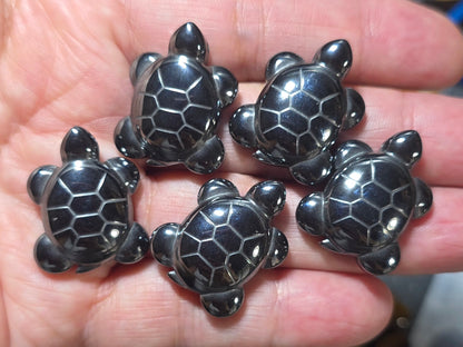 Carved Hematite Turtle Beads