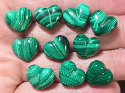 Carved Malachite Heart Beads