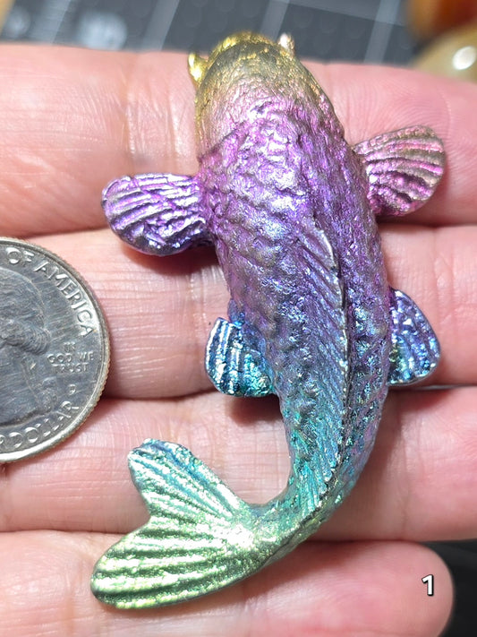 Bismuth Coy Fish Carving