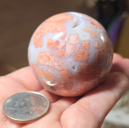 Cotton Candy Agate Druzy Sphere