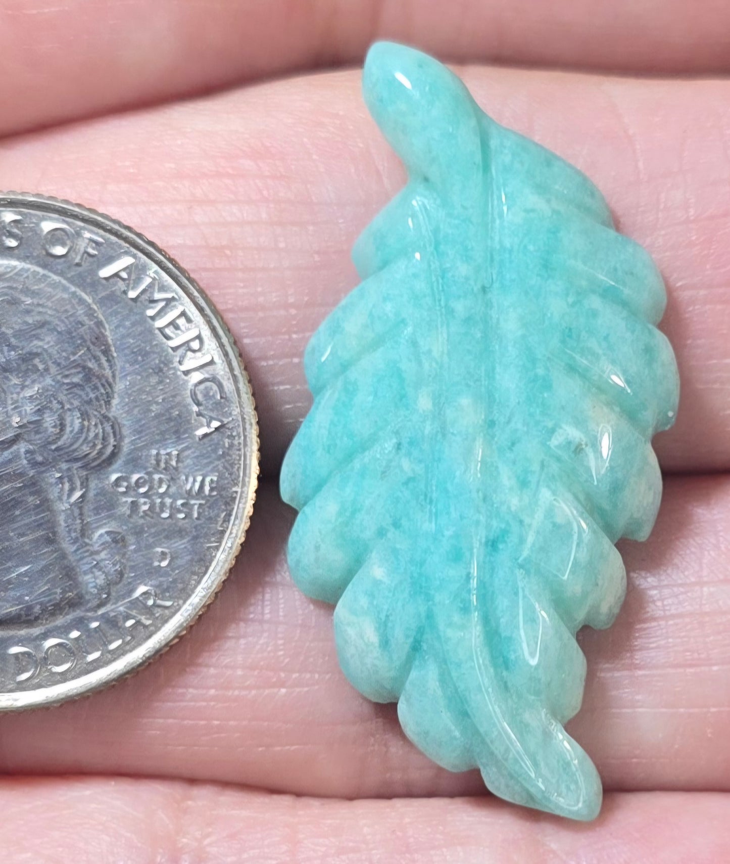 Carved Amazonite Leaves