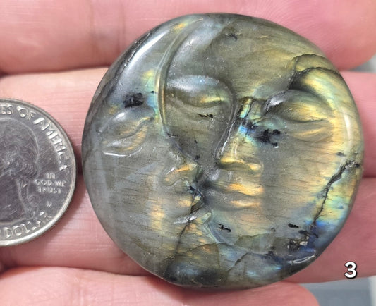 #3 Labradorite Sun Moon Carving