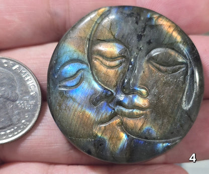#4 Labradorite Sun Moon Carving