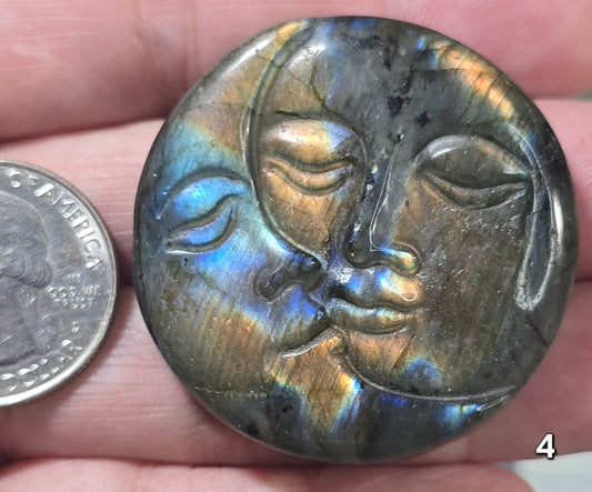 #4 Labradorite Sun Moon Carving