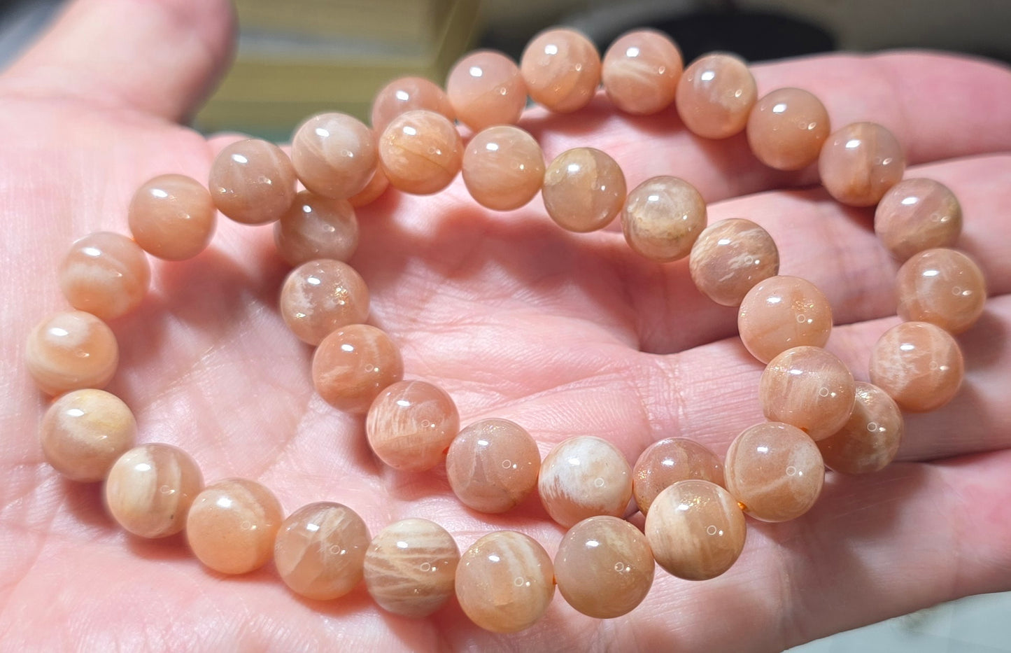 10mm Peach Moonstone Bracelets/Beads