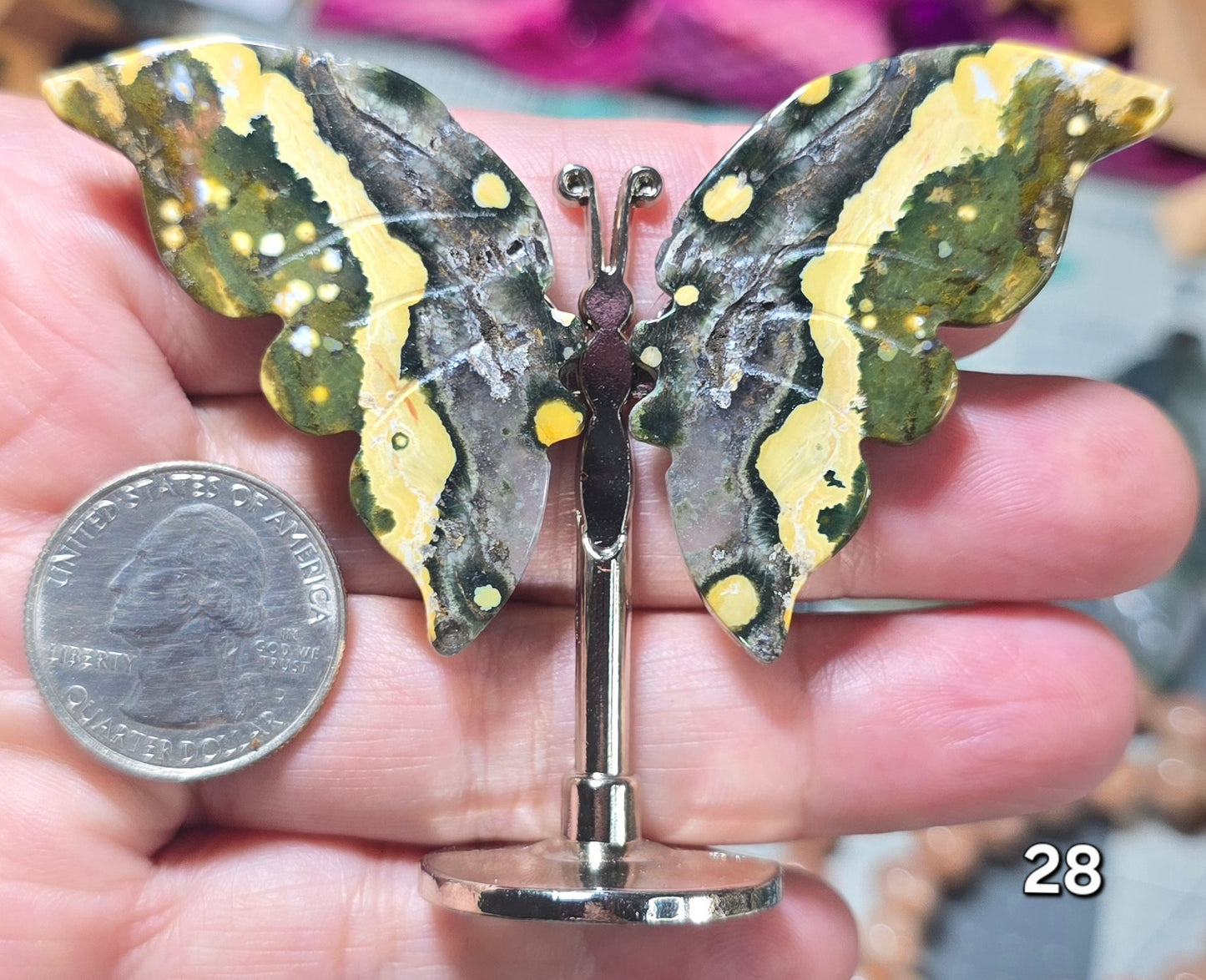 #28 Ocean Jasper Butterfly Wing Carving