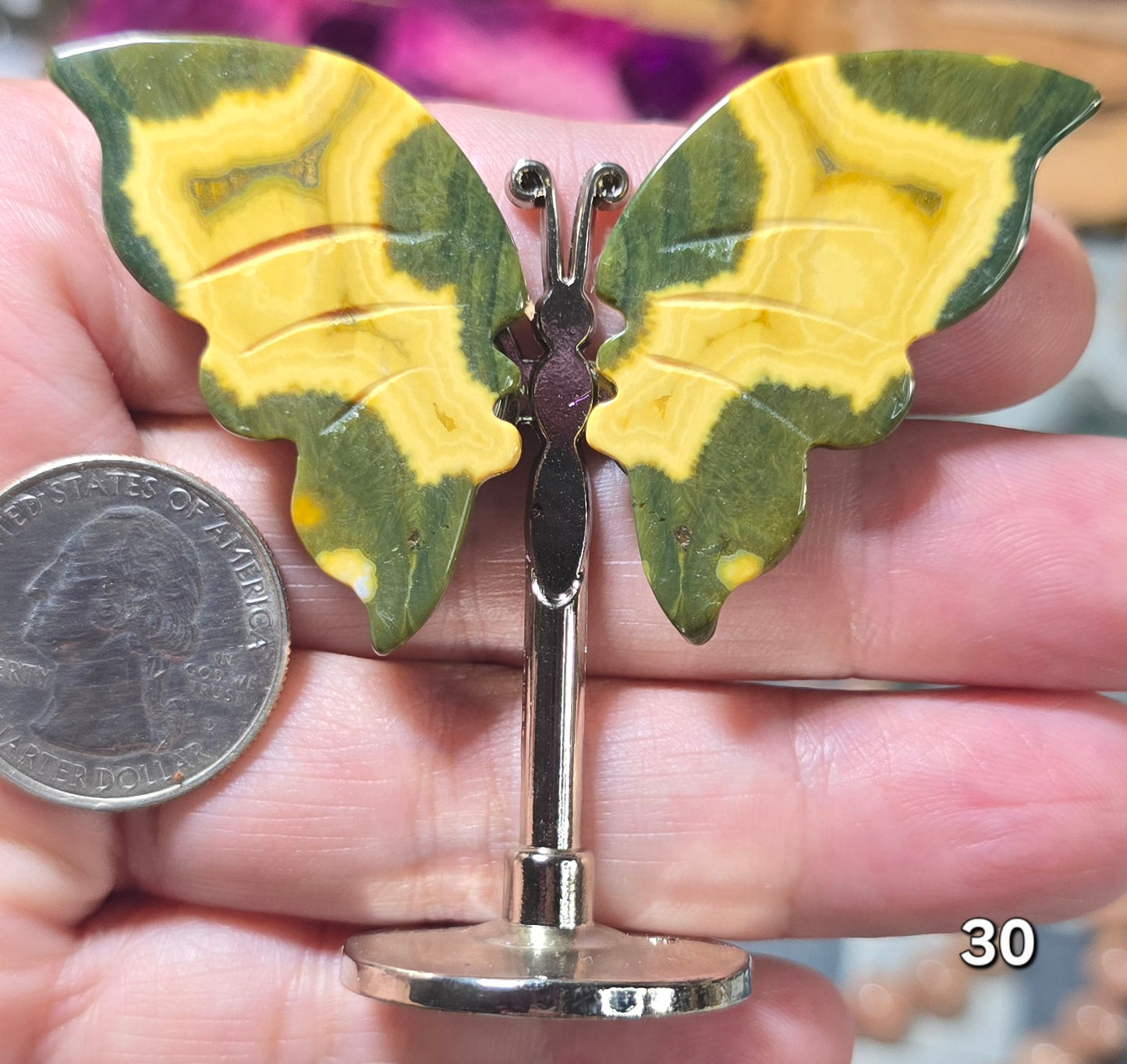 #30 Ocean Jasper Butterfly Wing Carving