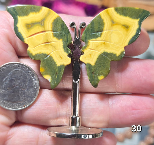 #30 Ocean Jasper Butterfly Wing Carving