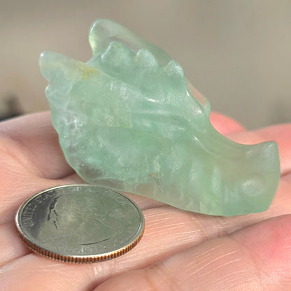 Green Fluorite Dragon Head Carving