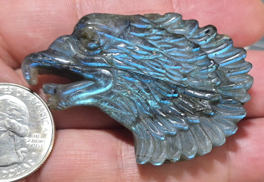 Labradorite Bald Eagle Head Carving