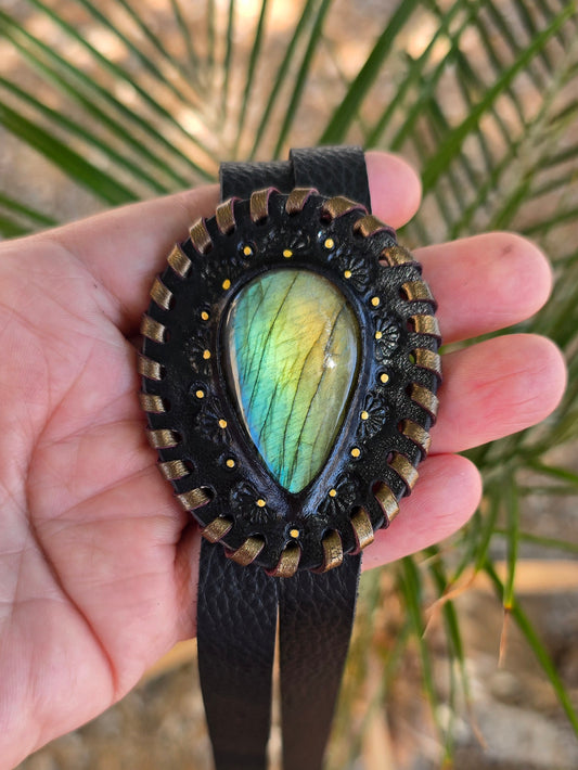 Black Copper Labradorite Bolo