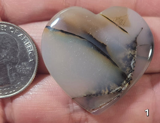 #1 Montana Agate Heart Cabochon