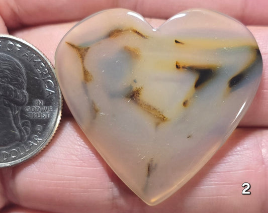 #2 Montana Agate Heart Cabochon