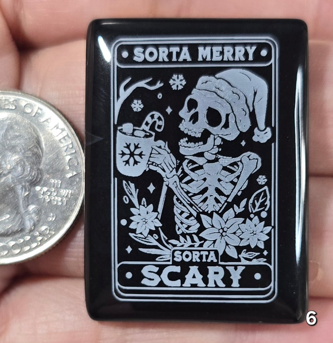 #6 Engraved Black Onyx Tablet