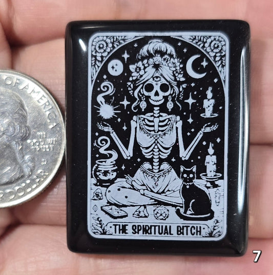 #7 Engraved Black Onyx Tablet