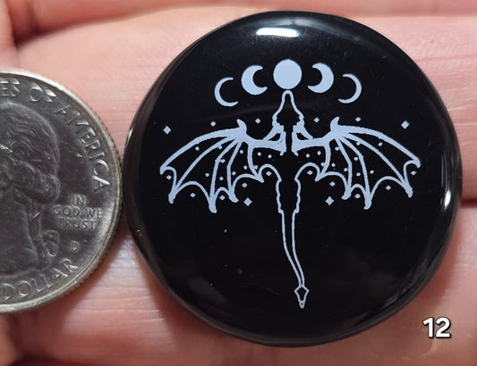 #12 Engraved Black Onyx
