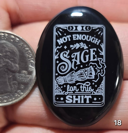 #18 Engraved Black Onyx