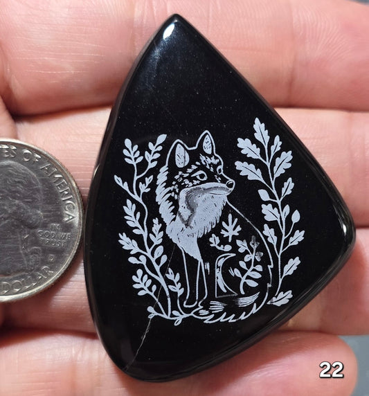 #22 Engraved Black Onyx