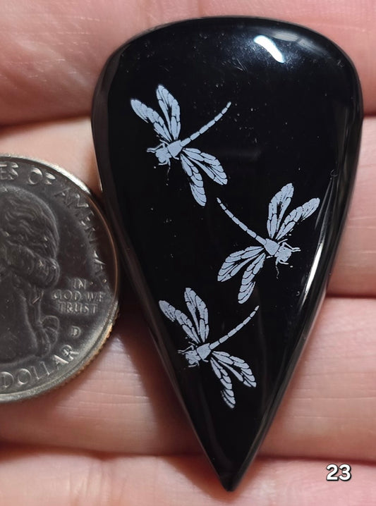 #23 Engraved Black Onyx
