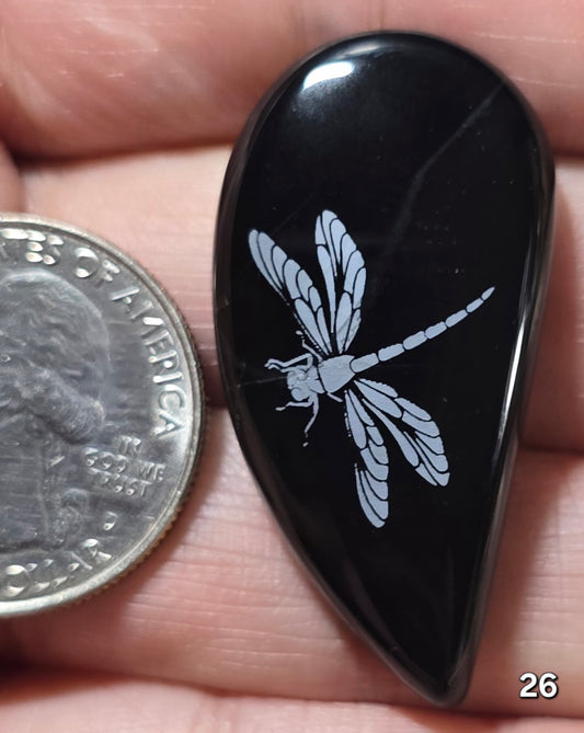 #26 Engraved Black Onyx