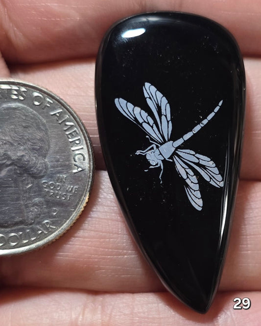 #29 Engraved Black Onyx