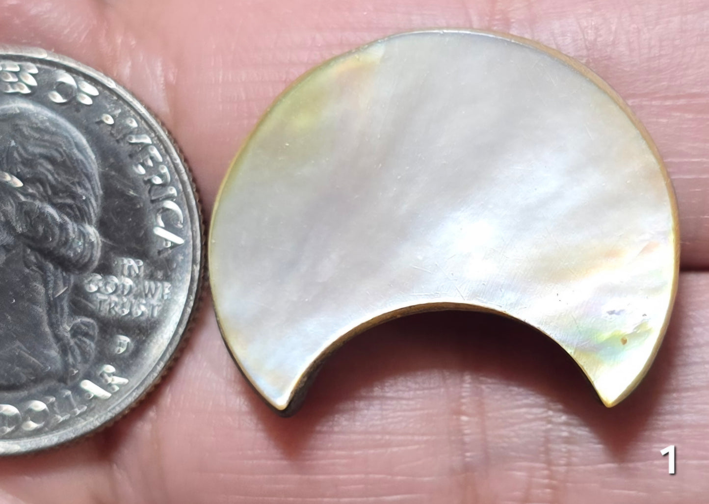 #1 Black Lip Mother of Pearl Crescent Moon Bead