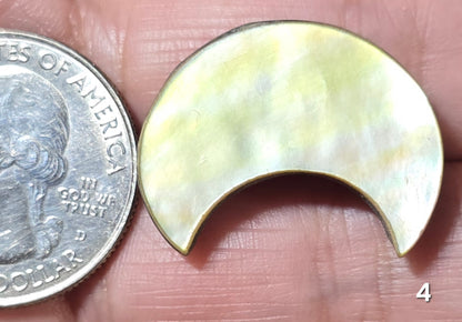 #4 Black Lip Mother of Pearl Crescent Moon Bead