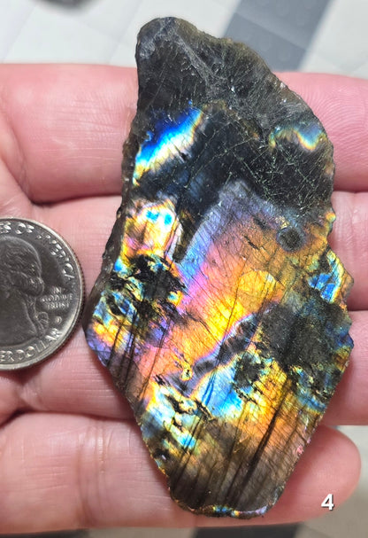 #4 Madagascar Rainbow Labradorite Slice