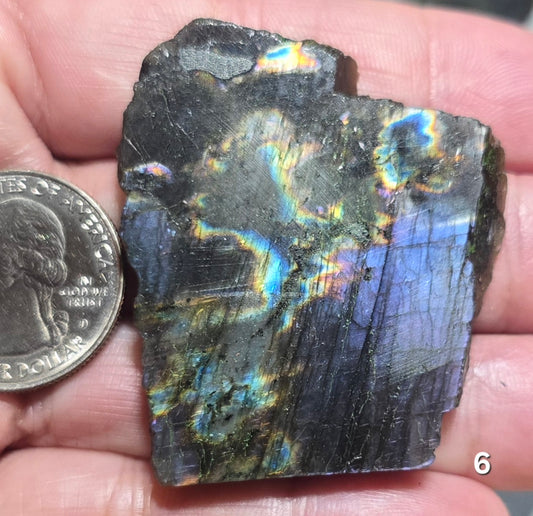#6 Madagascar Rainbow Labradorite Slice