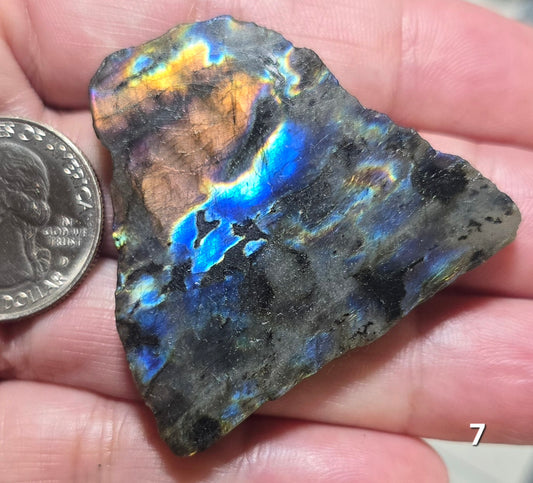 #7 Madagascar Rainbow Labradorite Slice