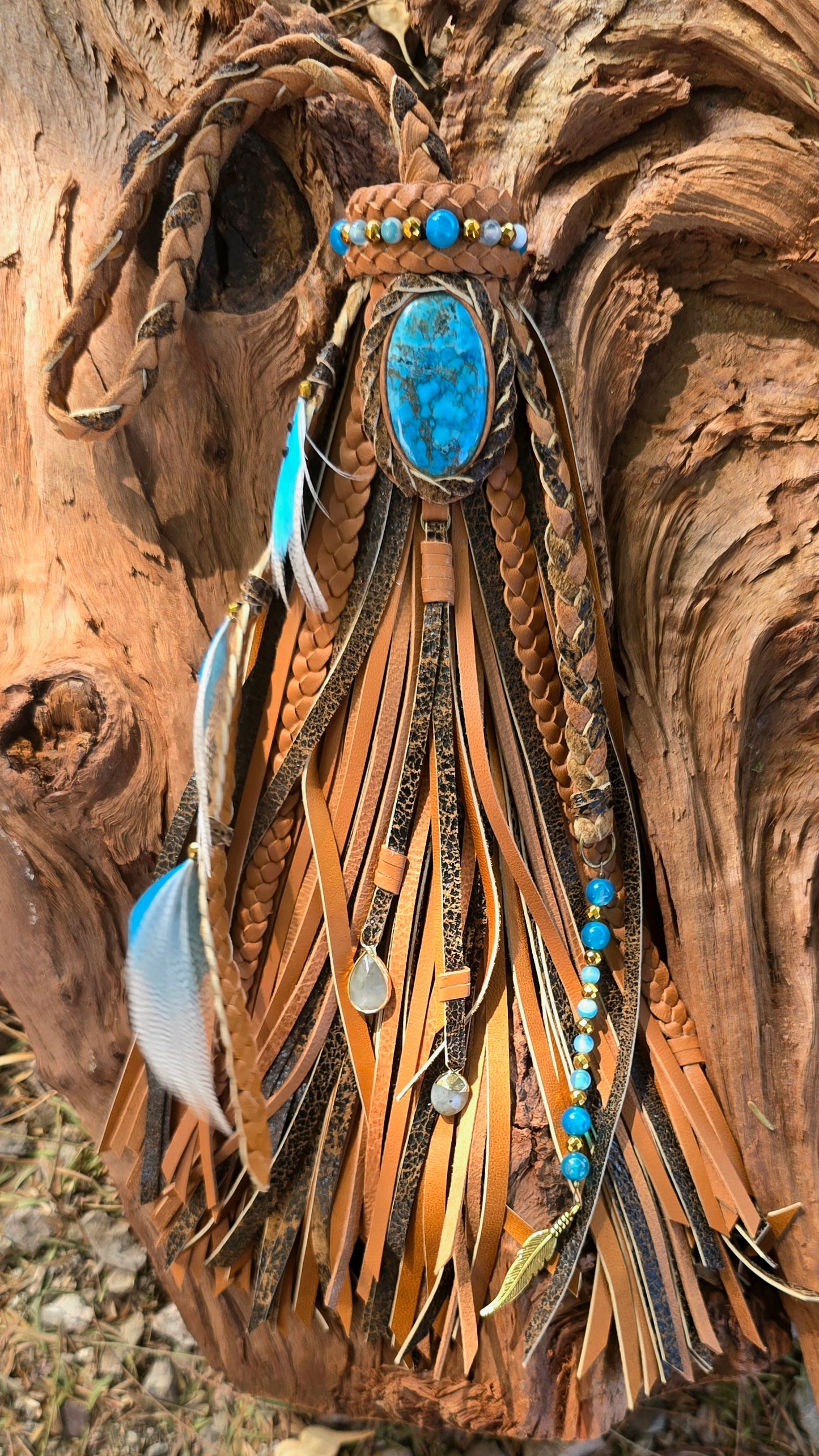 10" Turquoise Trail Leather Tassel