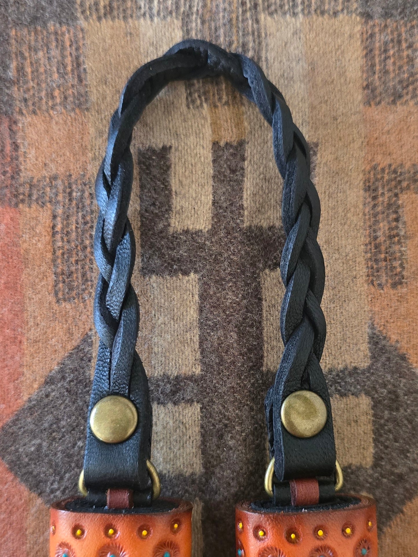 Black Leather Flair Hanger - lined