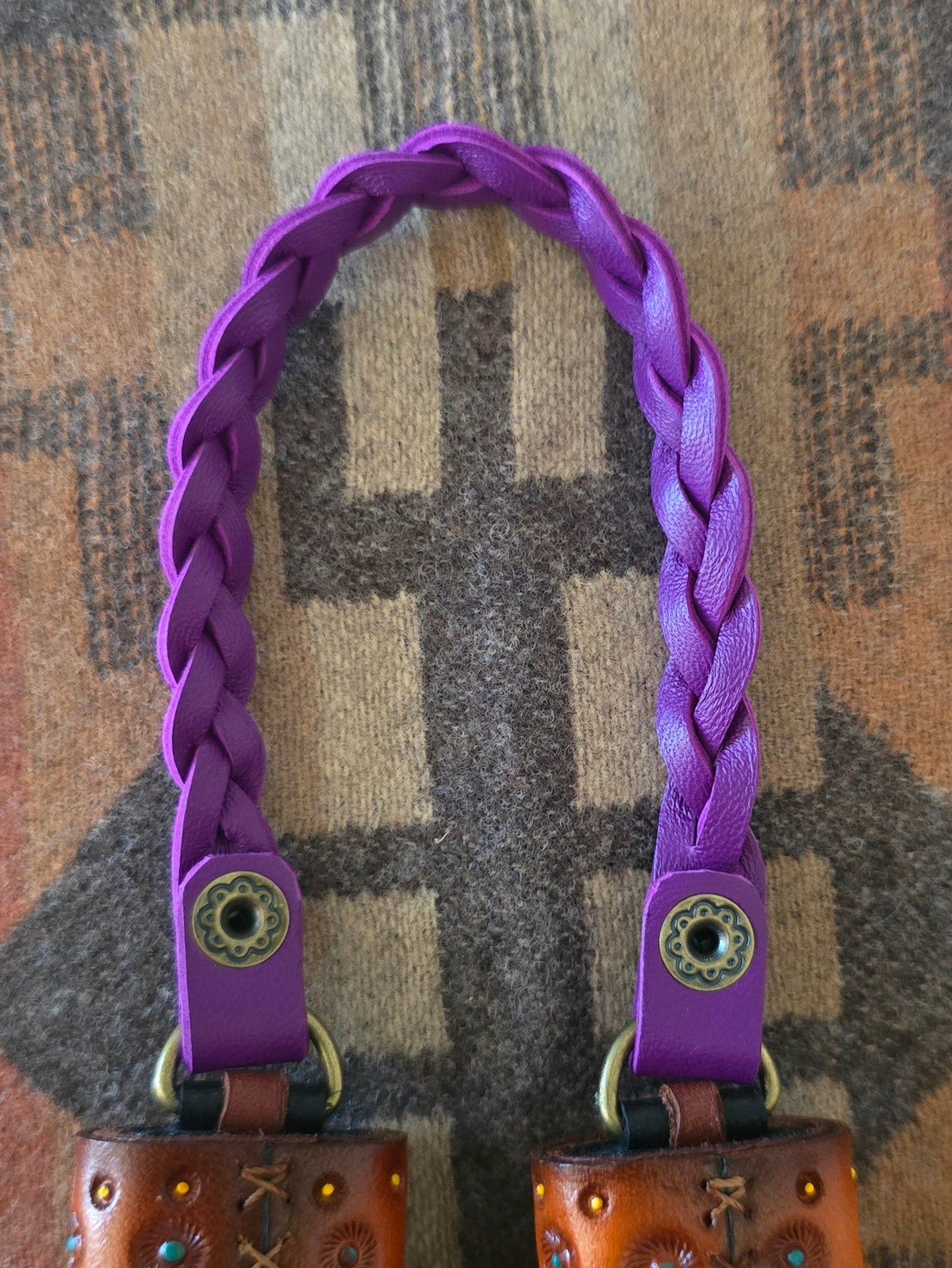 Violet Leather Flair Hanger - lined