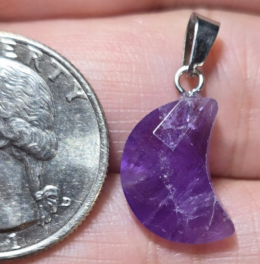 Amethyst Faceted Moon