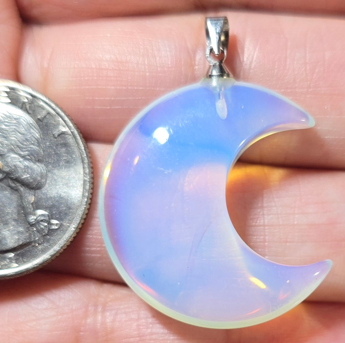 Opalite Moon Pendant