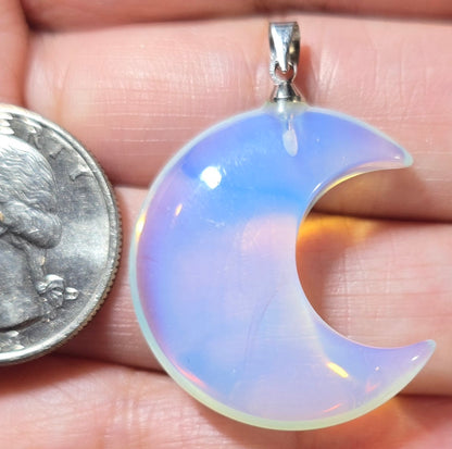 Opalite Moon Pendant