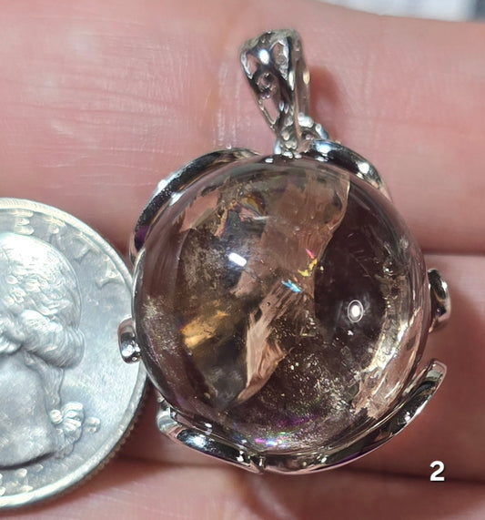 #2 Rainbow Smoky Quartz Sphere Pendant