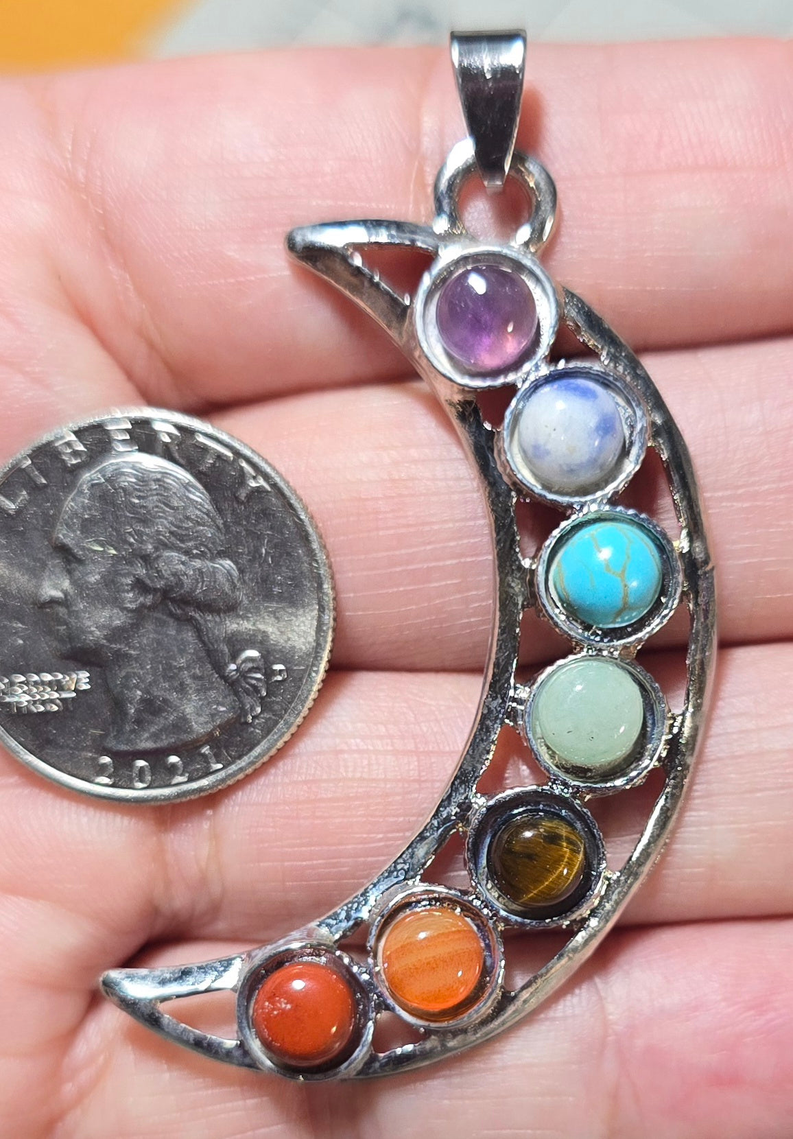 Chakra Moon Pendant