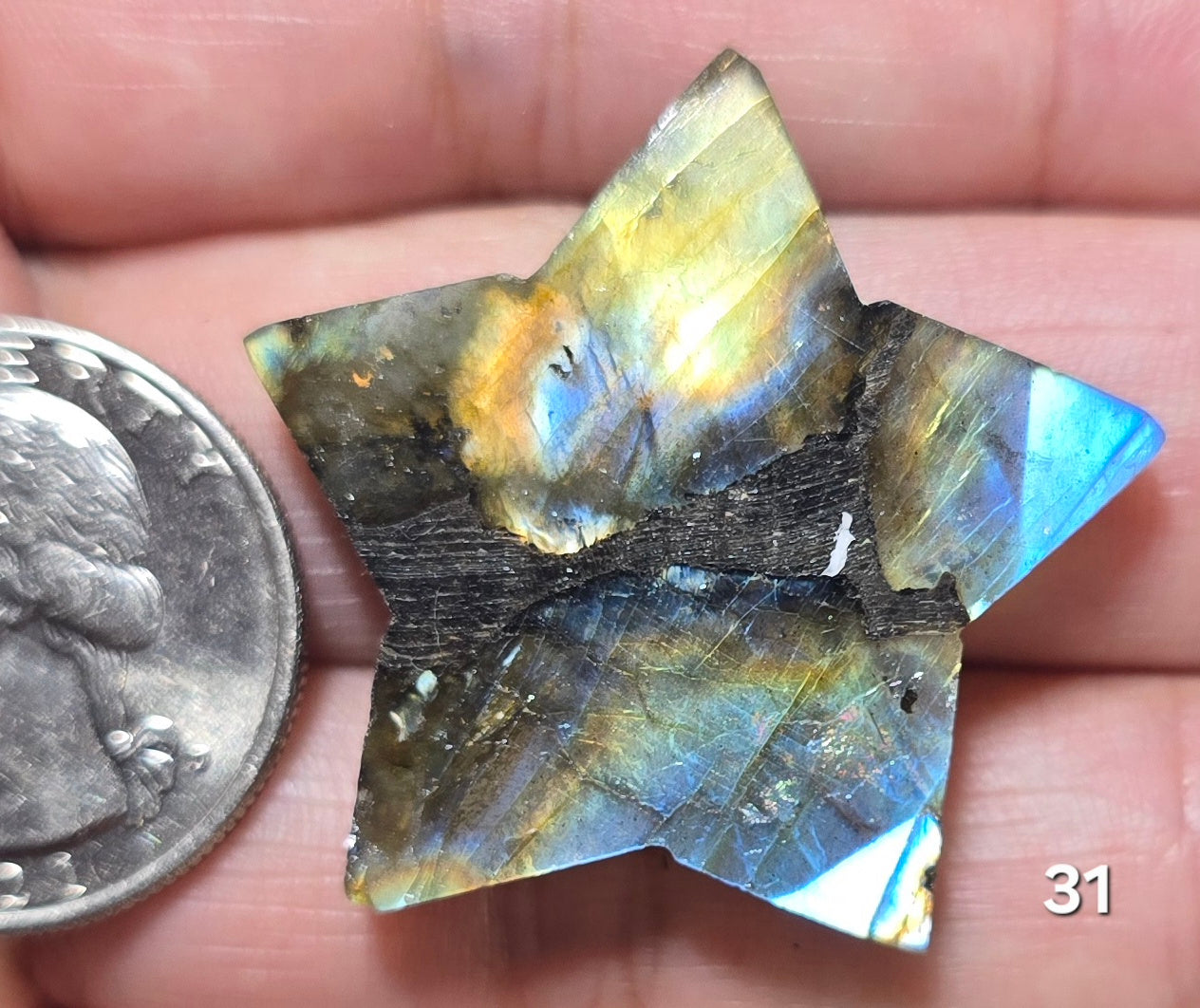 #31 Carved Labradorite Star
