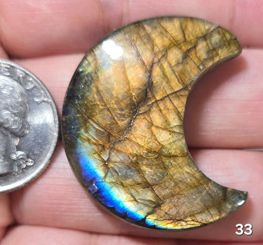 #33 Carved Labradorite Moon