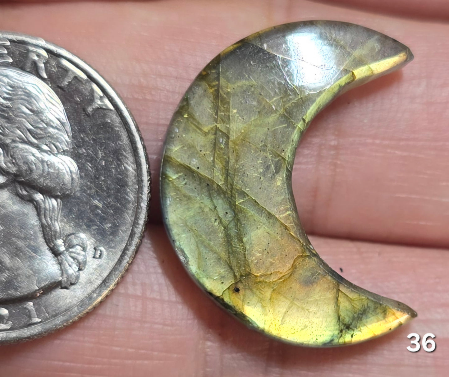 #36 Carved Labradorite Moon