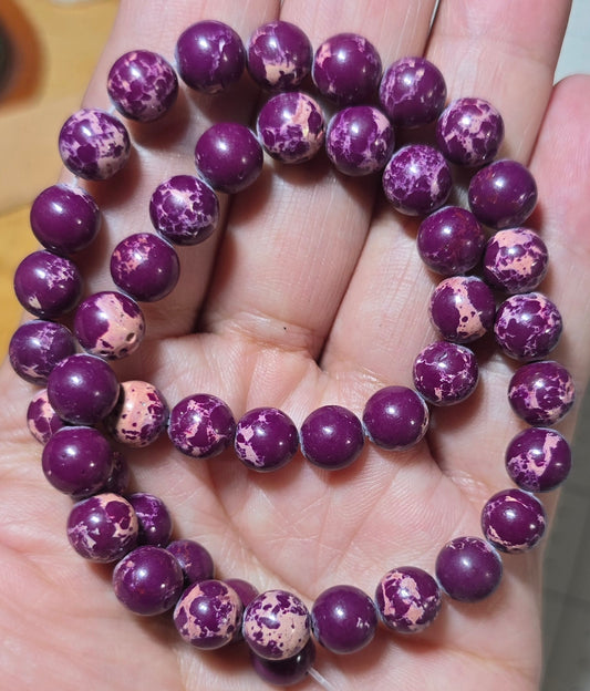 8.5mm Purple Sea Sediment Bead Strand