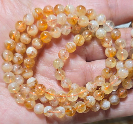 6mm Golden Healer Quartz Bead Strand
