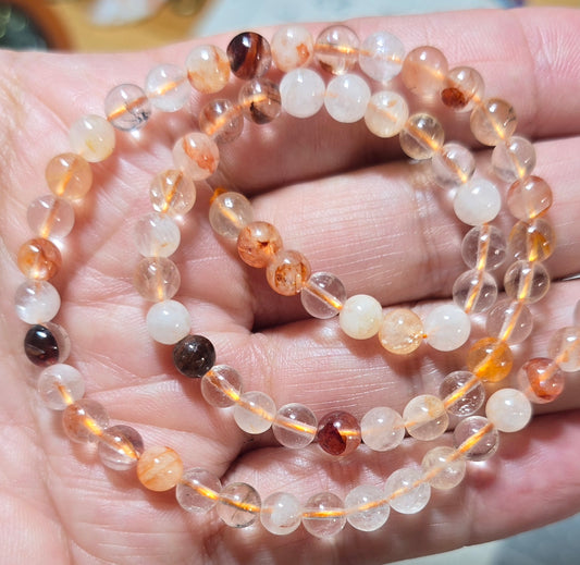 6mm Fire Quartz Bead Strand