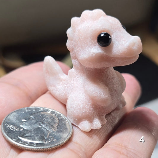 #4 Pink Opal Mini Dinosaur Carving