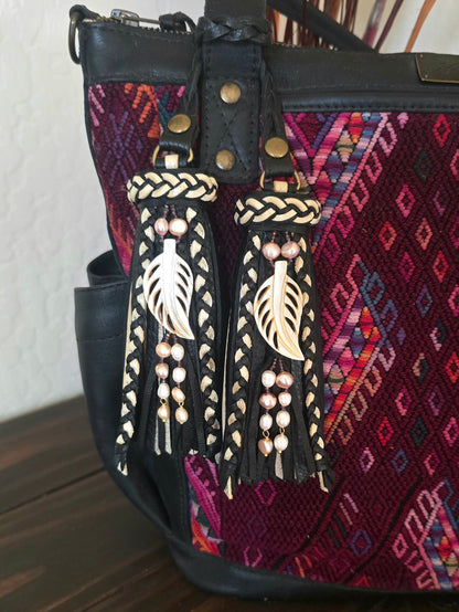 5" Prairie Pearl D-Ring Leather Tassels