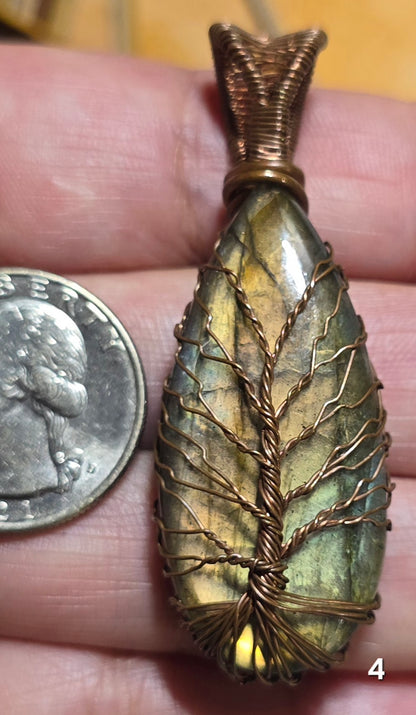 #4 Wire-wrapped Labradorite Pendant