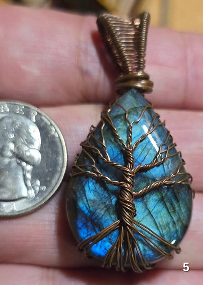 #5 Wire-wrapped Labradorite Pendant